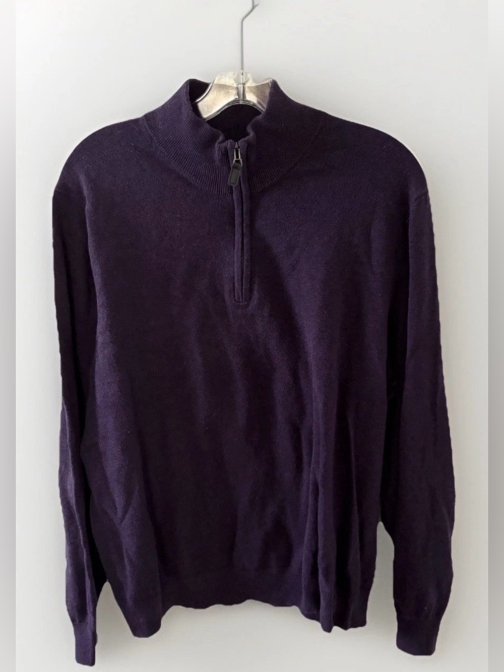 Jos. A. Bank Traveler Men’s XL Sweater Quarter Zip Purple Pima Cotton Classic